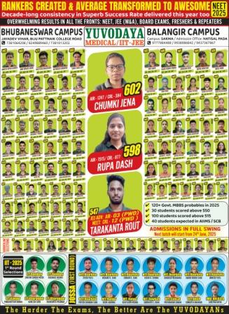 Yuvodaya Result NEET and JEE of 2025