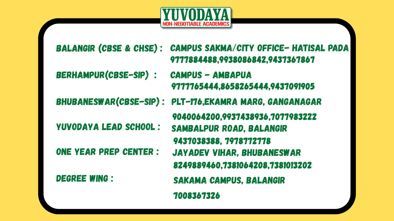 Yuvodaya Contact List